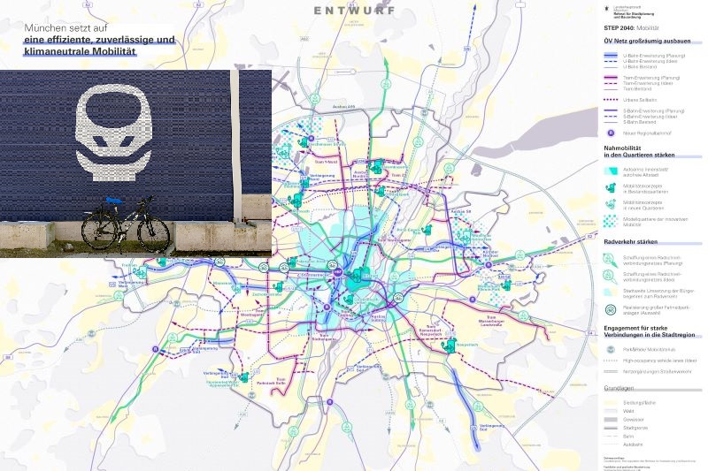 Karte MObilität STEP2040 mit Bahnlogo / Collage