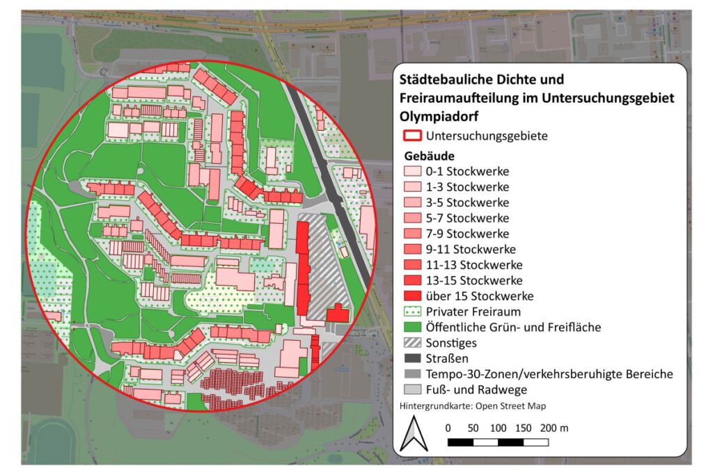 Exemplarische Abbildung des Untersuchungsgebiets Olympiadorf