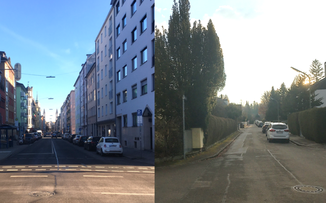 Straßenbilder in München, links Maxvorstadt, rechts Maxhof