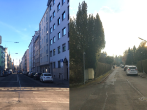 Straßenbilder in München, links Maxvorstadt, rechts Maxhof