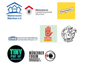 Offener Brief für mehr Mieterschutz - Forderungen aus München an die neue Bundesregierung Logos der mitunterzeichnenden Initiativen des offenen Briefs