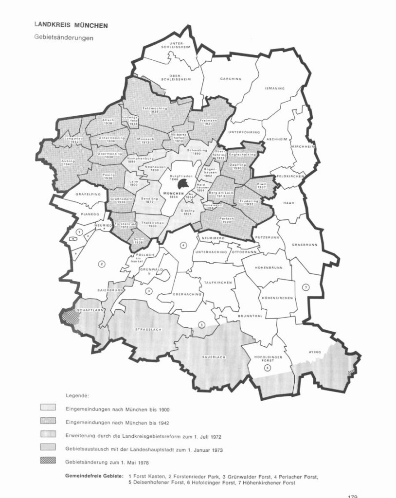 Landkreis München (Hrsg.), Lebensraum München. München 1985, S. 179. Reproduktion mit freundlicher Genehmigung des Landratsamtes München