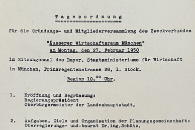75 Jahre Planungsverband Äußerer Wirtschaftsraum München Tagesordnung der PV-Gründung