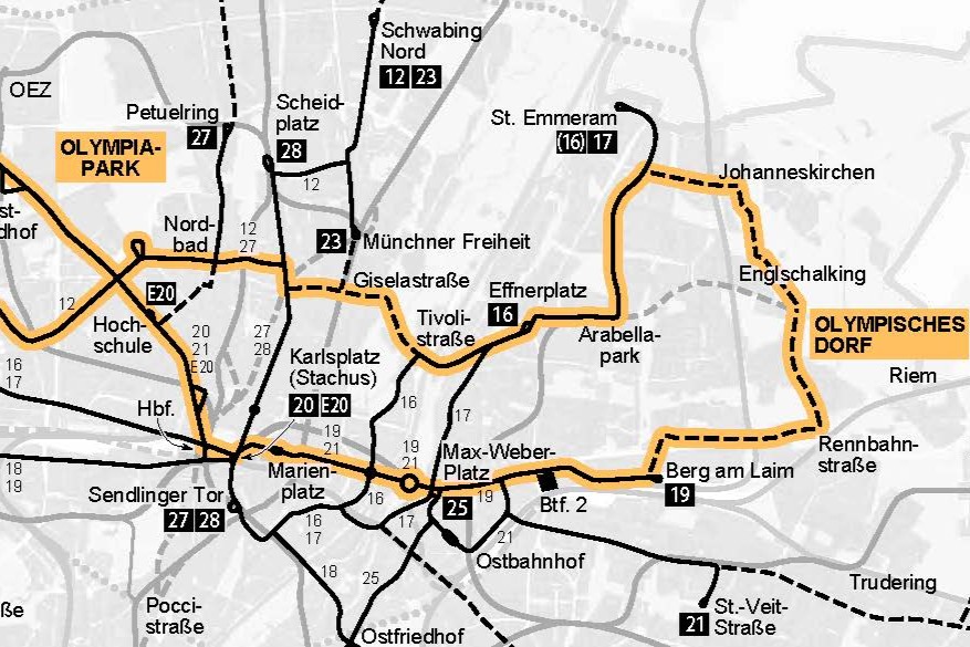 Karte der Olympia-Tram