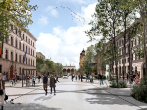 Urbanes Grün mit französischen Wurzeln in München Neugestaltung der Ludwigstraße: Gewinnerentwurf des Landschaftsarchitekturbüros MDP Michel Desvigne Paysagiste SARL, Paris mit PCA-STREAM, Paris zur Realisierung