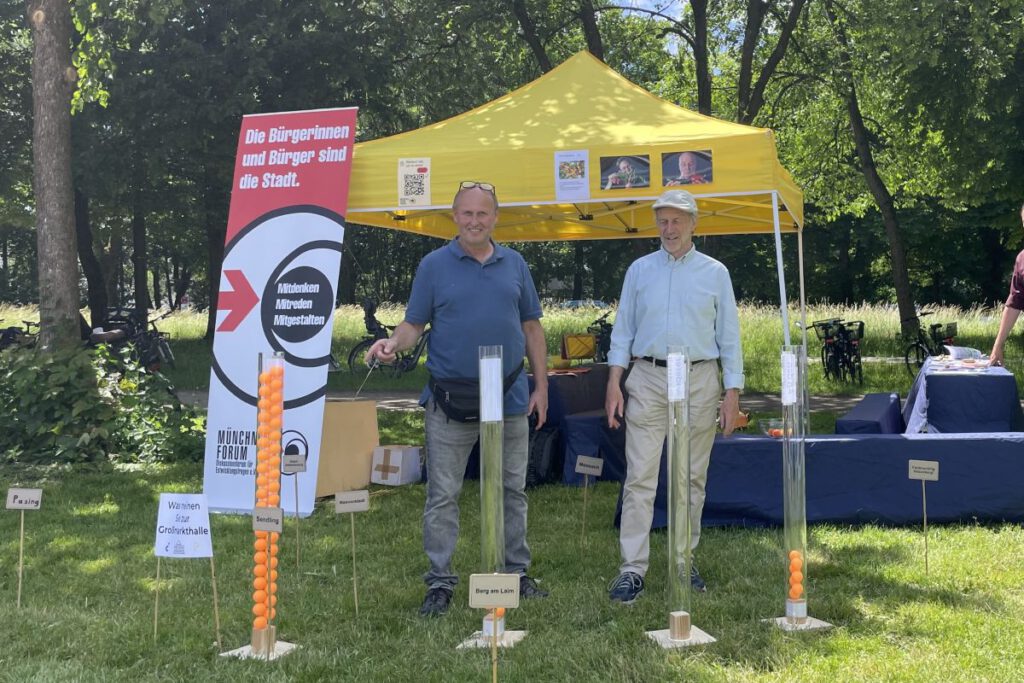 Infostand des Münchner Forums auf der Stadtteilwoche Sendling