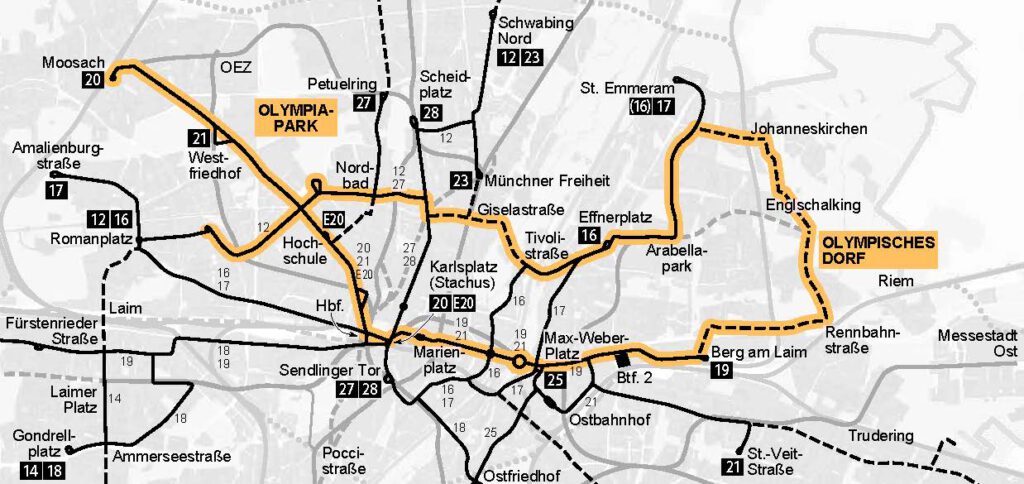 Karte der Olympia-Tram